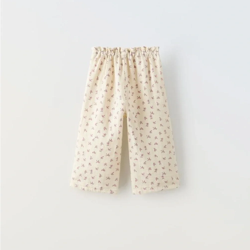 ZARA baby girl floral print crepe top and trousers set 2Y